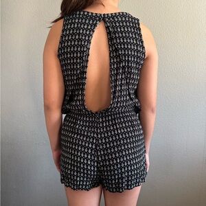 Lulu's Black and White Polka Dot Jumpsuit Sleeveless Romper